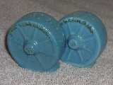 Wagonwheel Shakers glazed clay blue